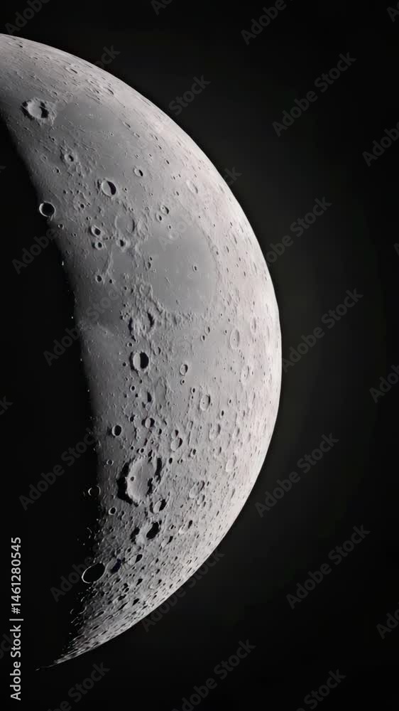 Poster detailed photograph of the moon's surface displaying craters, texture, and the curve of the lunar la