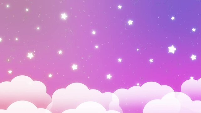 キラキラ夜空のかわいい背景素材
