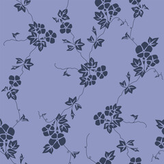 Obraz premium Japanese Morning Glory Vine Vector Seamless Pattern