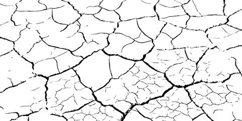 Ideal for Creating Earthquake-Related Design Effects.White, and Grey,Realistic Vector Textures of Earthquake-Damaged Land and Wall Surfaces with Cracks and Breaks in Black,

