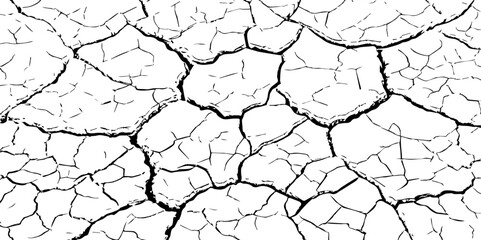 Ideal for Creating Earthquake-Related Design Effects.White, and Grey,Realistic Vector Textures of Earthquake-Damaged Land and Wall Surfaces with Cracks and Breaks in Black,
