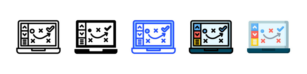 Trading Strategy Icon Collection With Multiple Styles