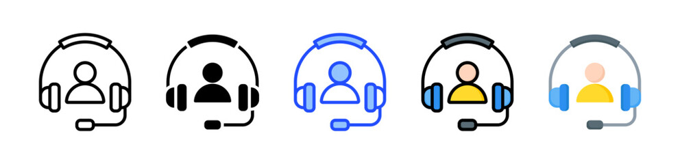 Customer Care Icon Collection With Multiple Styles