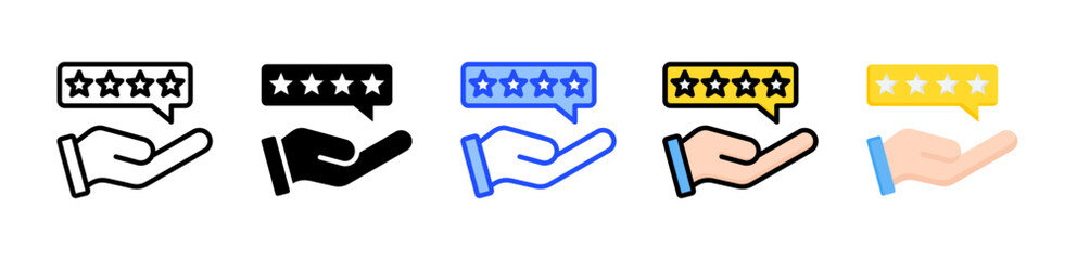Service Feedback Icon Collection With Multiple Styles