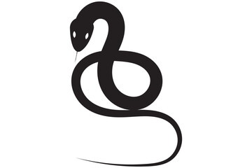 Obraz premium Snake Silhouette for Logos and Minimalist Designs