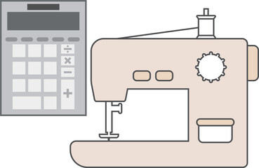 シンプルなミシンと電卓のアイコン素材