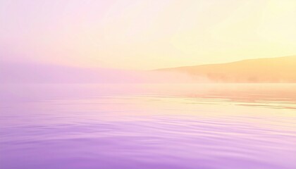 Obraz premium Serene sunrise reflection tranquil lake nature photography misty atmosphere peaceful view calm waters