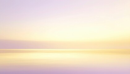 Obraz premium Serene sunrise reflection over tranquil waters coastal landscape digital artwork peaceful atmosphere wide angle nature's beauty