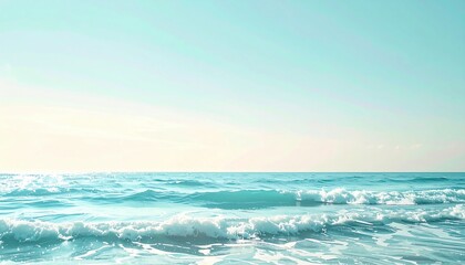 Obraz premium Waves crashing on serene beach tropical ocean scenic photograph calm atmosphere aerial view tranquility