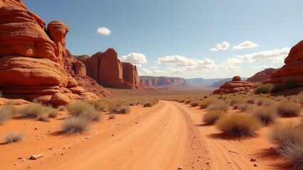 Arid landscape with unique rock formations