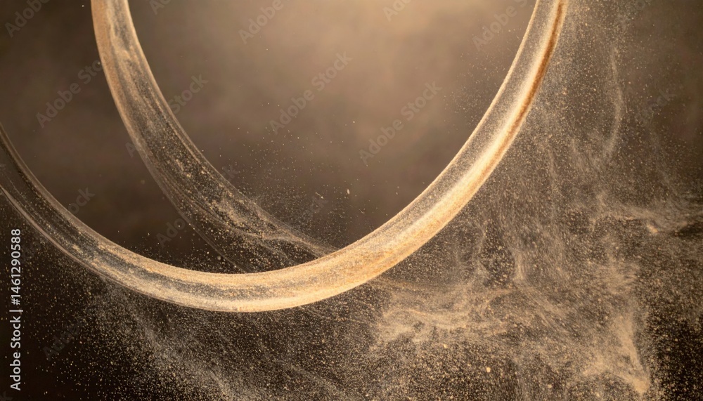Poster dynamic motion of circular shapes abstract setting digital art atmospheric environment close-up view
