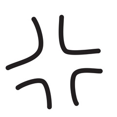 手書きのイライラマーク　怒る　漫符　絵文字　1個