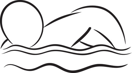 Obraz premium A swimmer gracefully glides through clear water.