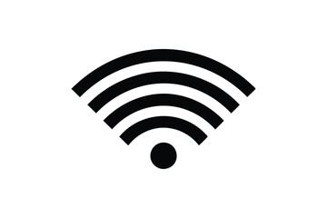Wifi wireless internet signal icon silhouette on white background