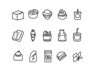 Dairy Line Art Vector Illustrations for Farm Themed Designs