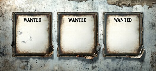 Wanted Posters on Weathered Wall