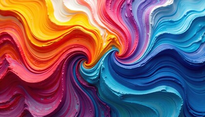 Obraz premium Abstract swirling paint colors forming a pattern, artistic, design