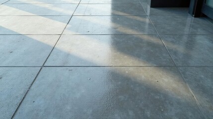 Sunlit Wet Patio Tiles A Textured Surface Showing Subtle Variations in Light and Shade