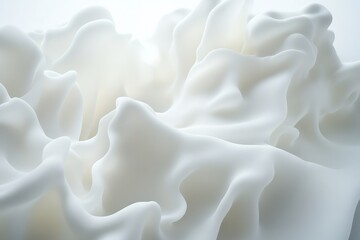 Obraz premium Abstract swirls of soft white substance.