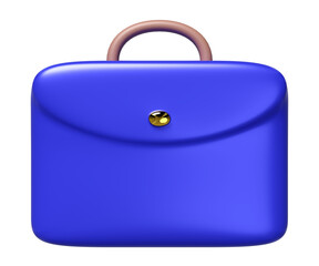 3d cartoon briefcase icon for business finance or education learning, school bag isolated. 3d illustration render