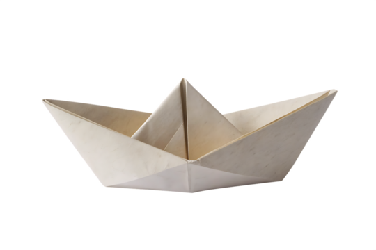 paper boat made of paper isolated on white background PNG - Powered by Adobe