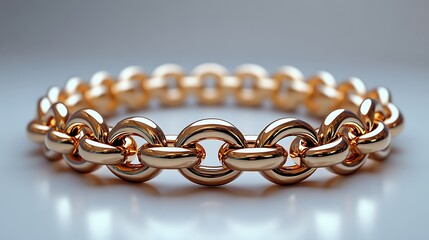 Fototapeta premium Golden Chain Bracelet Jewellery Close Up Luxury Accessory High Resolution Images