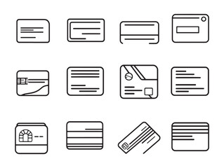 Credit card line art simple design for creative projects
