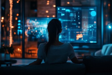 Naklejka premium Businessmen and humanoid robot work on a project chat bot chatbot ai bot