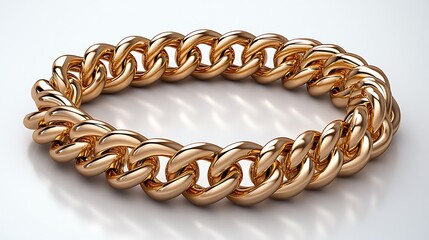 Obraz premium Golden Chain Bracelet Luxury Jewelry Fashion Accessory On White Background High Resolution Images