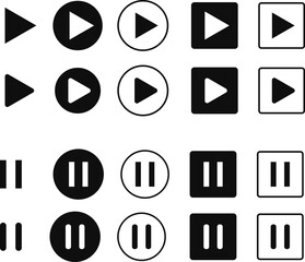 Play button icon set. play button icons symbol. music start sign. Music buttons. audio player button
