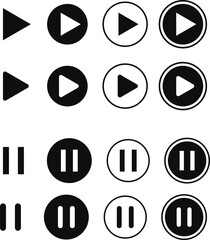 Media Player Buttons. continuing media playback. streaming frame on internet. Social media elements

