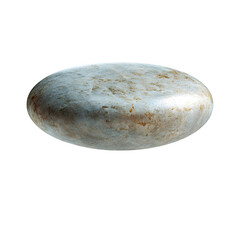 floating lamp shaped like luminous pebble, isolated on white background