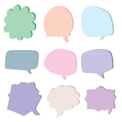set of colorful speech bubbles