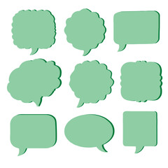 set green Blank speech bubble collection