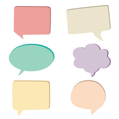 set of colorful speech bubbles