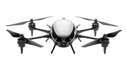 Passenger drone with multiple propellers isolated, high quality image for future urban transport, aviation technology, and air taxi concepts