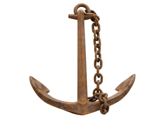 rusty anchor isolated on white background PNG