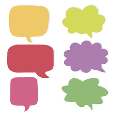 colourful  blank speech bubble collection
