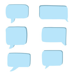 blue blank speech bubble collection