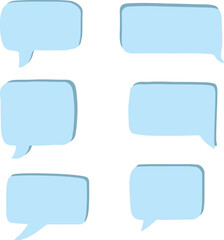 blue blank speech bubble collection