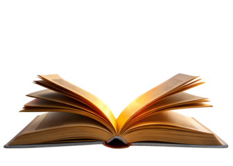 open book with pages isolated on white background. PNG Transparent.