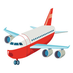 passenger aeroplane  vector image on the white background