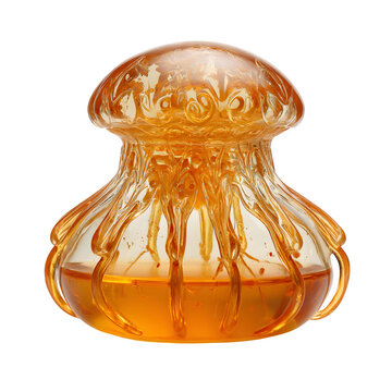 tea steeper shaped like jellyfish, isolated on white background