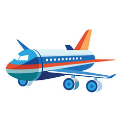 passenger aeroplane  vector image on the white background