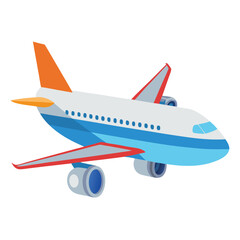 passenger aeroplane  vector image on the white background