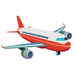 passenger aeroplane  vector image on the white background