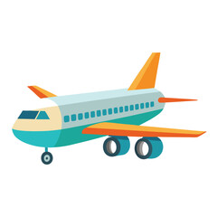 passenger aeroplane  vector image on the white background