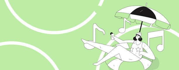 Music characters scene flat vector concept operation illustration
