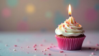 Miniature cupcake candle, frosted & decorated, cute, chocolate, wick