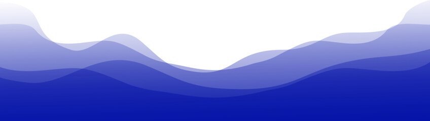 Naklejka premium Blue Wave Transparent Corner Border
